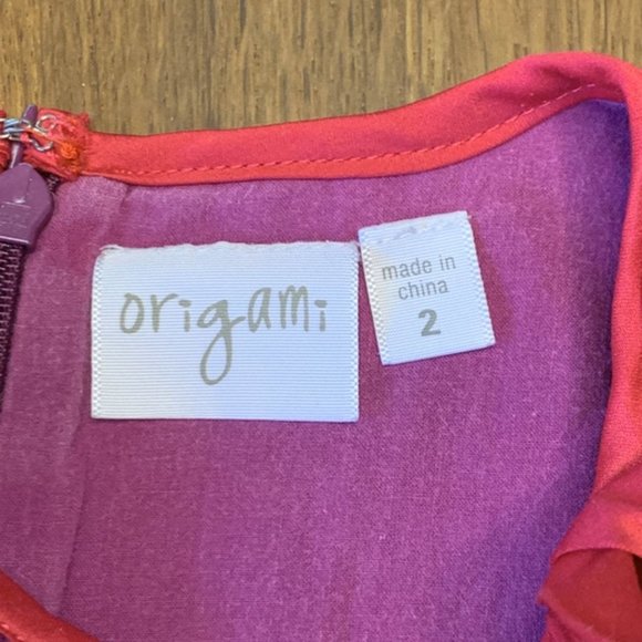 ORIGAMI Girl's Embroidered Shift Dress 2 2T Purple Mod Toddler Girl Stylish - Picture 4 of 8